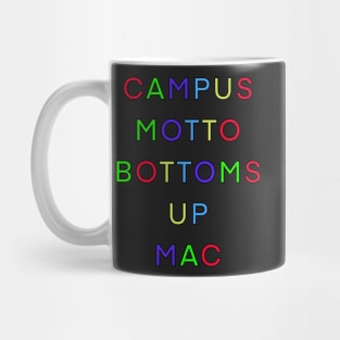 CAMPUS MOTTO BOTTOMS UP .MAC PALINDROME Mug